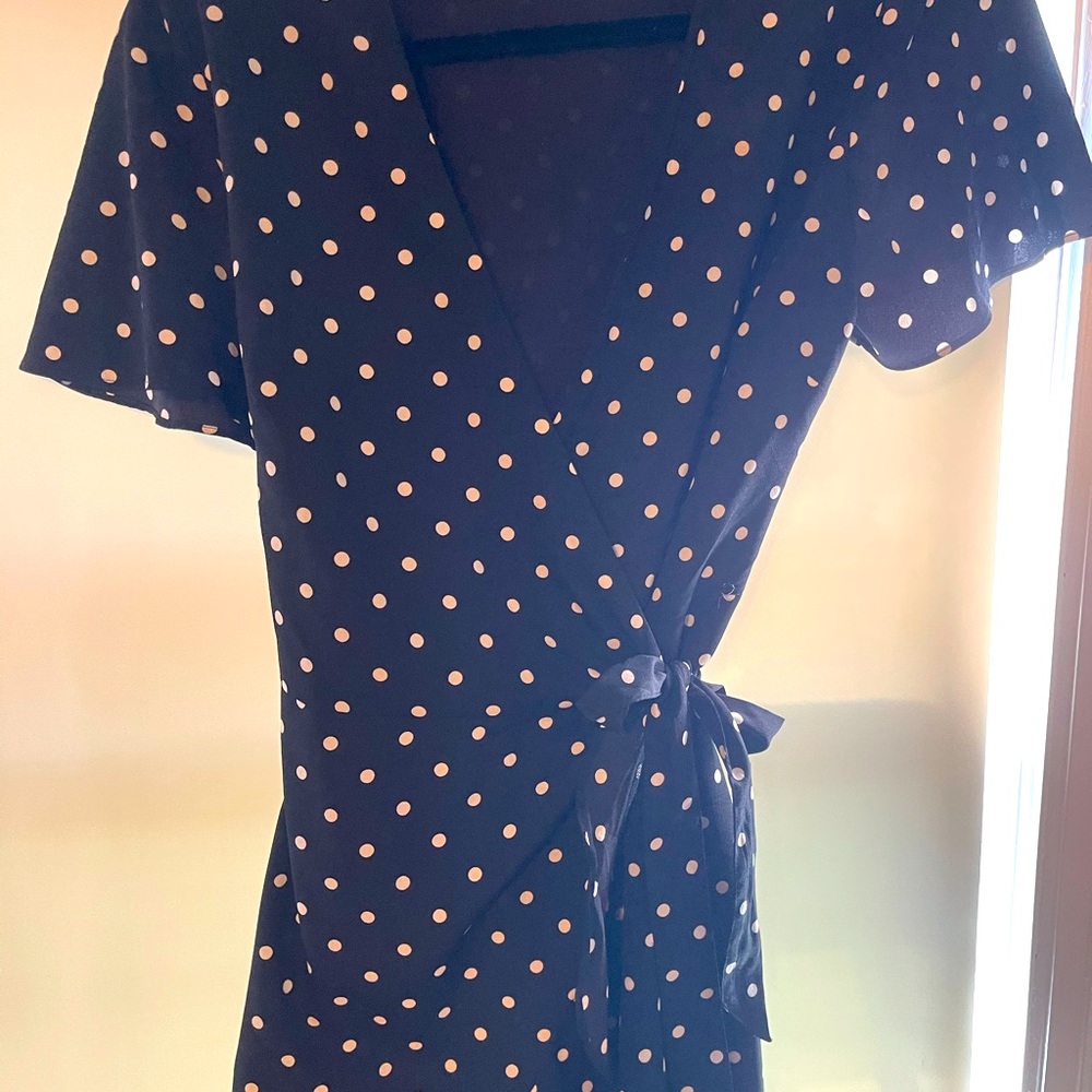 Black and white polka dot cocktail dress